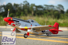 FMS Big Scale P-51D Red Tail V8 silber/rot PNP Set Combo incl. Reflex Gyro - ohne Akku/RC