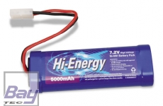 Hi-Energy 6N 7.2V 5000mAh Ni-MH Pk Tamiya Conn.