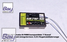 Bay-Tec GR7SF-SB 7 Kanal Futaba S-FHSS Komp. 2,4 GHz Empfänger mit integriertem A3X Flugstabilisierungssystem