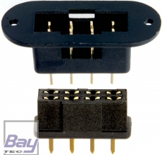 MPX 8-polig, mit Flansch, 1 Paar - 3 s: 10 A, 5 min: 8 A, 24 h: 6 A / Pin - Tragflchensteckverbinder