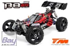 Team Magic Buggy B8ER Rot/Schwarz - 1/8 Elektrisch - 4WD Buggy - RTR - 2500kv Brushless Motor - 4S - Wasserdicht