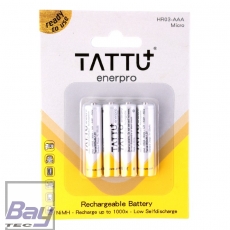 Tattu Enerpro AAA-Micro Akkus 800 mAh - 4er Blister