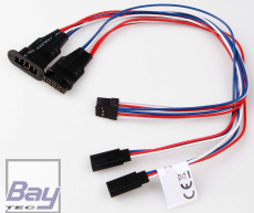 Kabelsatz für 2 Servos MPX 8-pin Hochstrom Stecker System auf Futaba 300mm 22AWG/0,32²mm 1 Satz