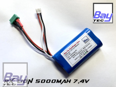 Bay-Tec Empfnger Akku LiIo 5000MAH 7,4V 18650 2S1P - Anschuss MPX oder JR