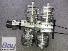 HORNET Engine 165cc V2 4 Zylinder Benzin Motor mit rot Eloxiertem Kurbelgehäuse incl. Elektronischer Zündung