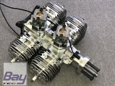 HORNET Engine 165cc V2 4 Zylinder Benzin Motor mit rot Eloxiertem Kurbelgehäuse incl. Elektronischer Zündung