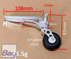 voll Alu Heck / Sporn Fahrwerk incl. Rad - 80mm H�he - f�r 8-20kg Modelle