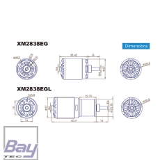DUALSKY XM2838EG-11L GLIDER 1100KV 312W Brushless Motor - Lang-Version