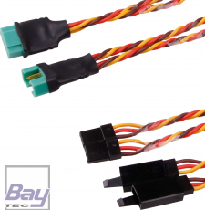Kabelsatz fr 2 Servos MPX Hochstrom Stecker System auf Graupner/UNI 300mm 22AWG/0,32mm 1 Satz