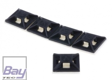 Kabelbinder-Befestigung selbstklebend, Nylon 66 Schwarz, 12,5 mm x 12.5mm, bis 3.2mm Kabelbinder, 10 Stck