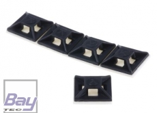 Kabelbinder-Befestigung selbstklebend, Nylon 66 Schwarz, 28 mm x 28mm, bis 4.8mm Kabelbinder, 10 Stck