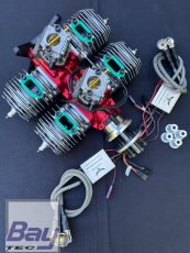 HORNET Engine 165cc V2 4 Zylinder Benzin Motor mir Rot Eloxiertem Kurbelgeh�se incl. Elektronischer Z�ndung