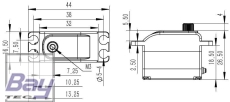 CHASERVO DS165 25T 16,5mm HV Hall Servo, 9kg