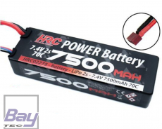 HRC Racing Akku LiPo 2S 7.4V 7500mAh 70C RC Car Hard Case Ultra T