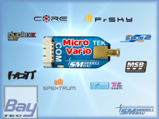 SM-Modellbau MicroVario - Echt winzig! Und trotzdem ist das MicroVario ein vollwertiges TEK Vario mit hochwertigen Drucksensoren und einem dreiachsigen Beschleunigungssensor. Volle Untersttzung fr die Telemetrie von Jeti Duplex, Multiplex M-Link, Graupn