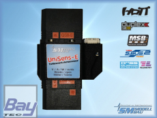 UniSens-E 280A QS8-S Telemetrie Mehrfachsensor - Spannung / Strom / Leistung / Kapazitt / Energie / Brushless Drehzahl / Hhe / Vario