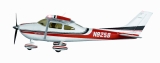 FMS Big Scale Cessna 182 Trainer blau, PNP 1400mm ohne Akku/RC