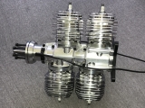 HORNET Engine 165cc V2 4 Zylinder Benzin Motor mit rot Eloxiertem Kurbelgehäuse incl. Elektronischer Zündung