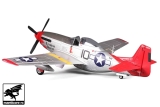 FMS Big Scale P-51D Red Tail V8 silber/rot PNP Set Combo incl. Reflex Gyro - ohne Akku/RC