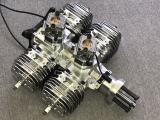 HORNET Engine 165cc V2 4 Zylinder Benzin Motor mit rot Eloxiertem Kurbelgehäuse incl. Elektronischer Zündung