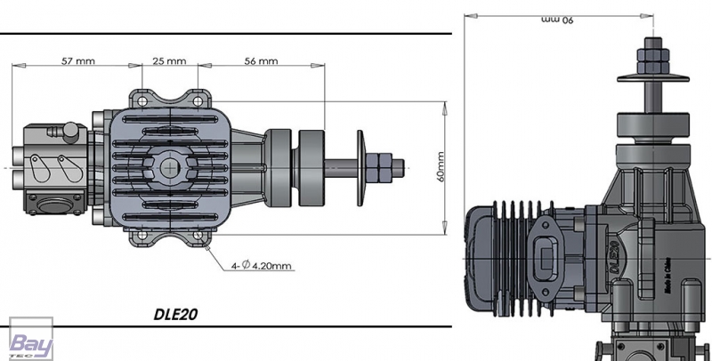 DLE30 30ccm Benzin Motor incl. Elektronischer Zündung - Bay-Tec  Modelltechnik