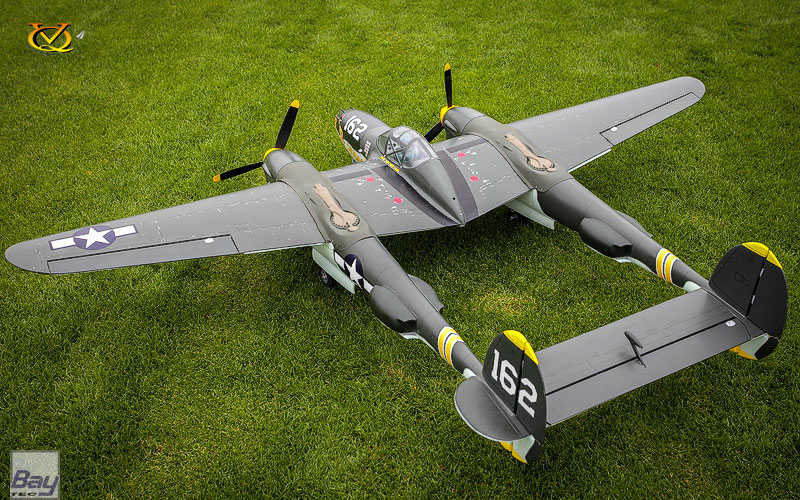 VQ Model P-38 Lightning 2100mm ARF silber 2 Mot - Bay-Tec