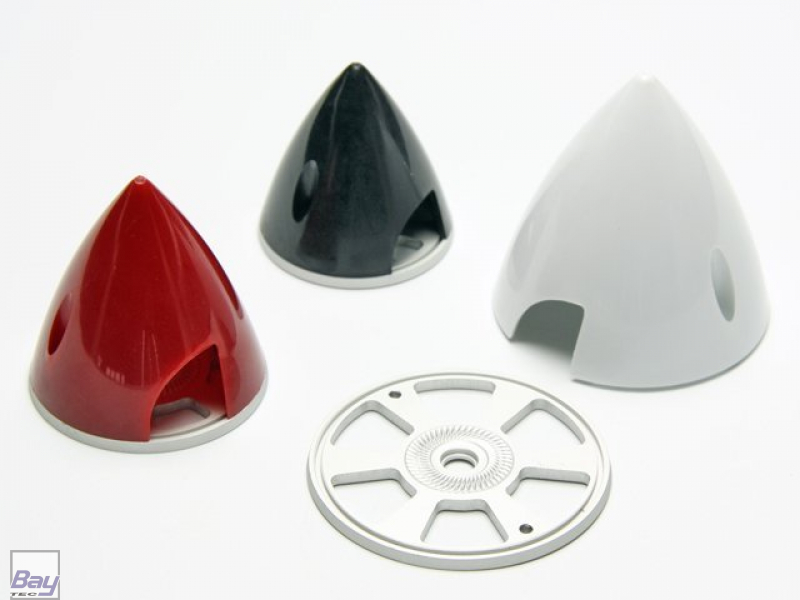 Bay-Tec Contest Spinner mit Alu Rückplatte 75mm (Rot) - Bay-Tec