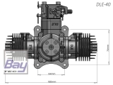 DLE40 40ccm Boxer Benzin Motor incl. Elektronischer Zndung