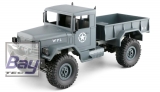 U.S. Militär Truck 4WD 1:16 Bausatz, grau - incl. Motor und Lenkservo