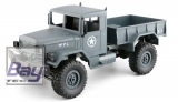 U.S. Militr Truck 4WD 1:16 Bausatz, grau - incl. Motor und Lenkservo