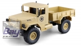 U.S. Militr Truck 4WD 1:16 Bausatz, sandfarben - incl. Motor und Lenkservo