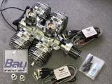 HORNET Engine 165cc V2 4 Zylinder Benzin Motor mir Rot Eloxiertem Kurbelgeh�se incl. Elektronischer Z�ndung