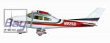 FMS Big Scale Cessna 182 Trainer blau, PNP 1400mm ohne Akku/RC
