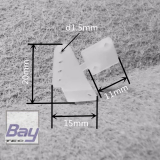 Bay-Tec Ruderh�rer 20x15 4 Loch - 2 Stk incl. Schrauben M2x20