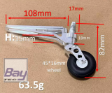 voll Alu Heck / Sporn Fahrwerk incl. Rad - 80mm H�he - f�r 8-20kg Modelle