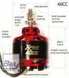 EXTREMEFLIGHT-RC XPWR 40CC BRUSHLESS MOTOR 200 K/V