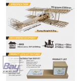 VALUEPLANES TIGER MOTH DEHAVILLAND DH82A HOLZBAUSATZ 1:3,8 2,36M MIT METALLBESCHLGEN UND GFK MOTORHAUBE