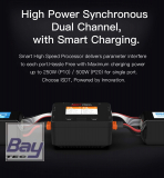 ISDT P20 Dual Smart Charger 1-8S 500W (x2) 20A (2x) 800W/35A parallel Ladegert