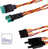 Kabelsatz fr 2 Servos MPX Hochstrom Stecker System auf Graupner/UNI 300mm 22AWG/0,32mm 1 Satz