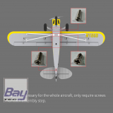 Bay-Tec XCub STOL Flugzeug PNP - 1500mm - Blau/Weiss