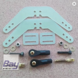 Bay-Tec GFK Doppel Seitenruder Anlenkung 50-100ccm incl. Kugelk�pfe und Zubeh�r f�r Seilanlenkung