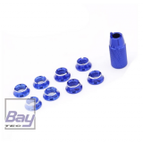 Farbige Muttern Blau & incl. Schlssel fr Radiolink, Futaba, JR, Frsky, Fernbedienung T8FG T14SG T18sz T16sz T32MZ T18MZ uvm.