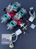 HORNET Engine 165cc V2 4 Zylinder Benzin Motor mir Rot Eloxiertem Kurbelgeh�se incl. Elektronischer Z�ndung