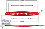 Kuza Servohebel 2-Arm Futaba 25T 84/72/60mm 3.25 M2,5mm Heavy Duty V2 Aluminium