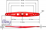 Kuza Servohebel 2-Arm Hitec 24T 84/72/60mm 3.25 M2,5 Heavy Duty V2 Aluminium