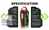 OVONIC 3S 35C 11,1 V 2200 mAh kurzer LiPo-Akku mit T-Stecker