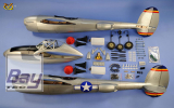 VQ Model  P-38 Lightning 2100mm ARF Olive 2 Mot