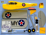 VQ-Model Aircraft J3 - CUB U.S. ARMY Yellow U.S. ARMY 46 size EP-GP - ARF - 1620mm