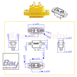 XT60E Einbau Stecker 1 Stk.