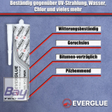 Everglue MK Pro 1K MS Polymer Klebstoff Dichtstoff UV-bestndig wei 440g Kartusche
